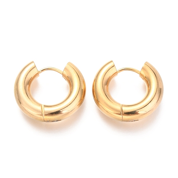 

PandaHall 202 Stainless Steel Huggie Hoop Earrings, Hypoallergenic Earrings, with 316 Surgical Stainless Steel Pin, Ring, Golden, 4 Gauge...