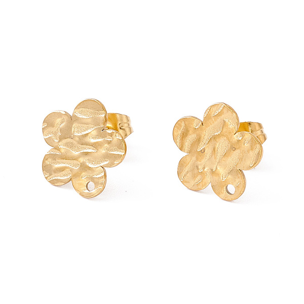 

PandaHall 304 Stainless Steel Stud Earring Findings, with Hole and Ear Nuts, Flower Pattern, 12x12mm, Hole: 1mm, Pin: 0.6mm 304 Stainless...