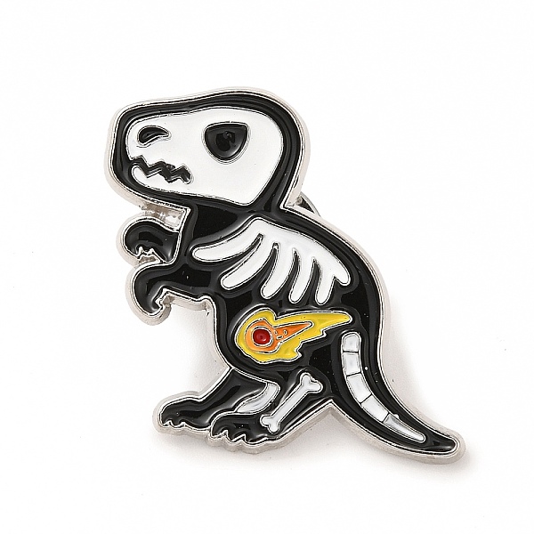 

PandaHall Animal Skeleton Theme Enamel Pin, Platinum Alloy Brooch for Backpack Clothes, Dinosaur, 28x28x1.5mm Alloy+Enamel Dinosaur