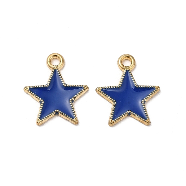 

PandaHall Alloy Enamel Pendants, Cadmium Free & Nickel Free & Lead Free, Star Charm, Golden, Blue, 18x15.5x1.5mm, Hole: 1.8mm Alloy+Enamel...