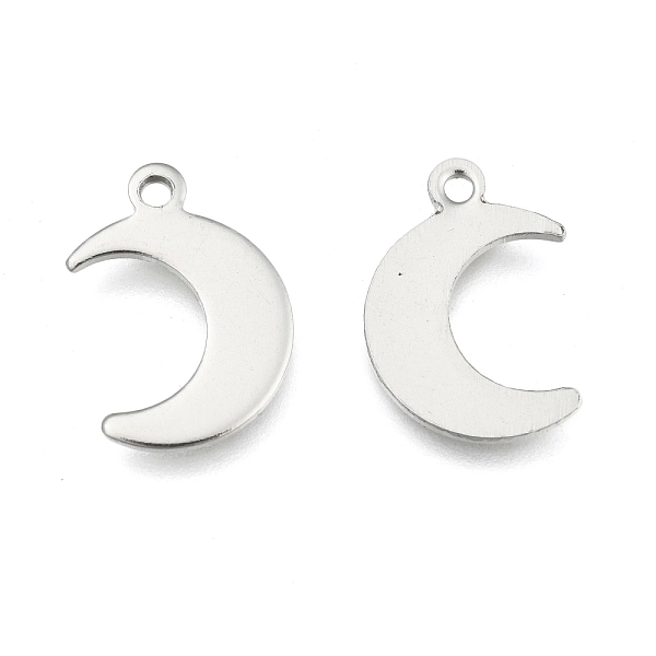 

PandaHall Crescent Moon Stainless Steel Charms Pendants, Stainless Steel Color, 15.5x10.5x1mm, Hole: 1mm Stainless Steel Moon