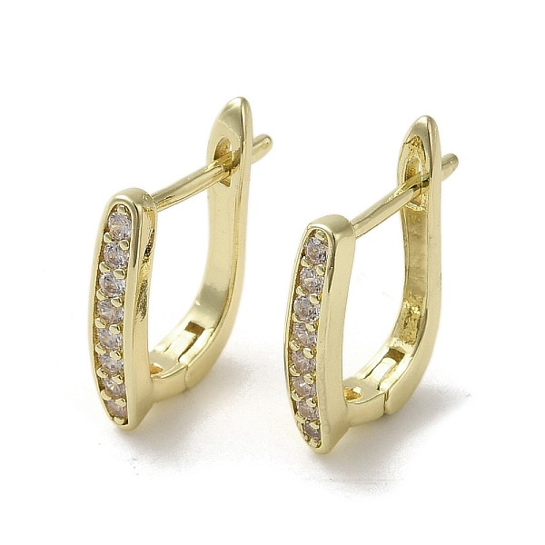 

PandaHall Brass Micro Pave Cubic Zirconia Arch Hoop Earring, Long-Lasting Plated, Golden, 14x3mm Brass Arch