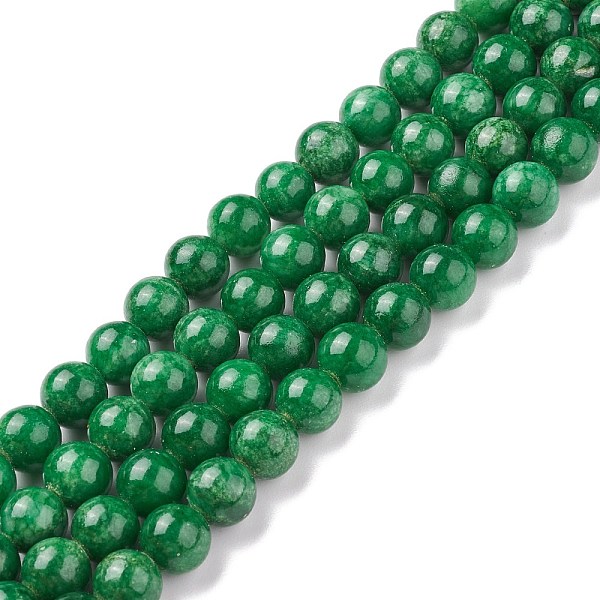 

PandaHall Natural Mashan Jade Round Beads Strands, Dyed, Dark Green, 10mm, Hole: 1mm, about 41pcs/strand, 15.7 inch Mashan Jade Round Green