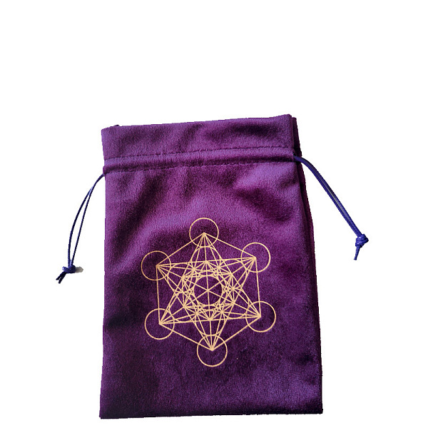 

PandaHall Velvet Tarot Cards Storage Bags, Tarot Desk Storage Holder, Purple, Metatron Cube, Chakra Theme, 18x13cm Velvet Others Purple