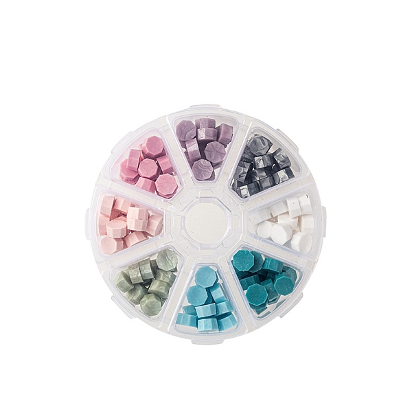 

PandaHall 8 Grids Sealing Wax Particles, for Retro Seal Stamp, Octagon, Colorful, 150mm, 22pcs/gird Wax Octagon