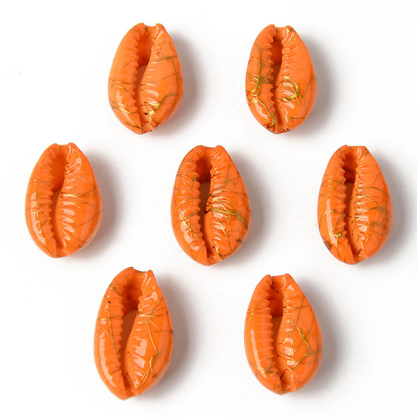 

PandaHall Natural Cowrie Shell Beads, No Hole/Undrilled, Dyed and Drawbench, Dark Orange, 18~22x12~14x7~8mm Cowrie Shell Shell Shape