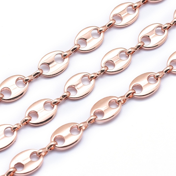 

PandaHall Brass Chains, Unwelded, Lead Free & Cadmium Free & Nickel Free, Oval, Real Rose Gold Plated, 11x8x1.5mm Brass
