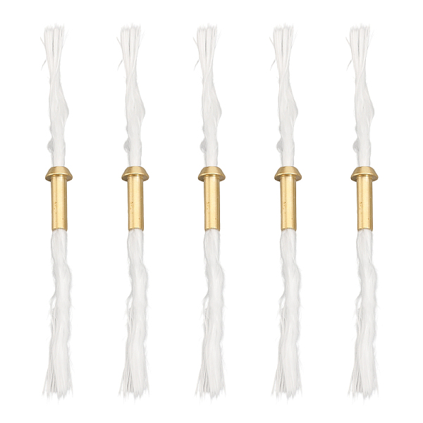 

PandaHall CHGCRAFT 5Pcs Replacement Fiberglass Torch Wicks with Brass Tube Holder for Oil Lamp Alcohol Burner, White Fibre Others White