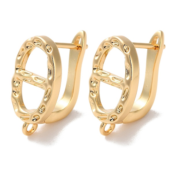 

PandaHall Brass Hoop Earrings Findings, Oval, Real 18K Gold Plated, 18x11mm, Hole: 1.4mm, Pin: 0.9mm Brass