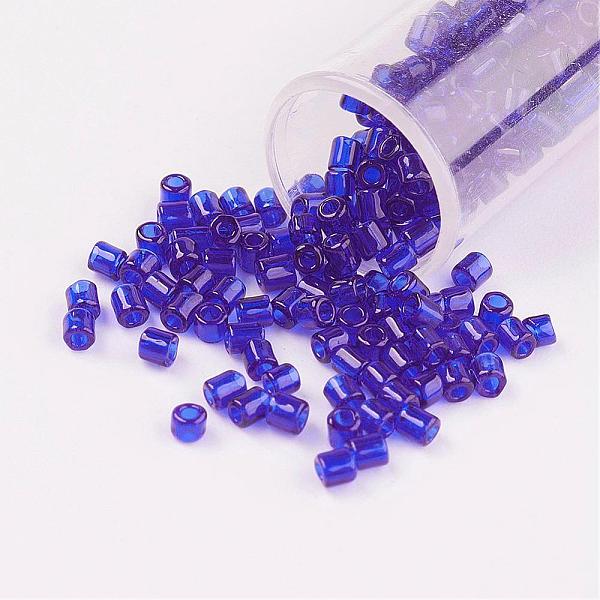 

PandaHall 11/0 Two Cut Round Hole Glass Seed Beads, Hexagon, Transparent Colours, Indigo, 2x2mm, Hole: 0.5mm, about 41000pcs/pound Glass..., Purple