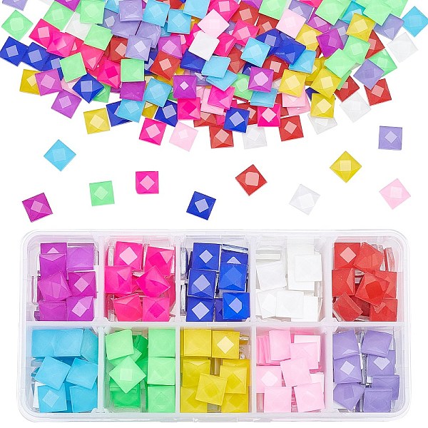 

PandaHall Square Faceted Glass Cabochons, Mosaic Tiles, for Home Decoration or DIY Crafts, with 304 Stainless Steel Beading Tweezers, Mixed..., Multicolor