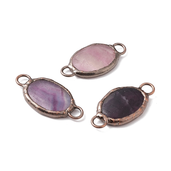 

PandaHall Natural Fluorite Connector Charms, with Red Copper Tone Brass Findings, Oval, Cadmium Free & Lead Free, 44~45.5x22.5~23x6~6.5mm...