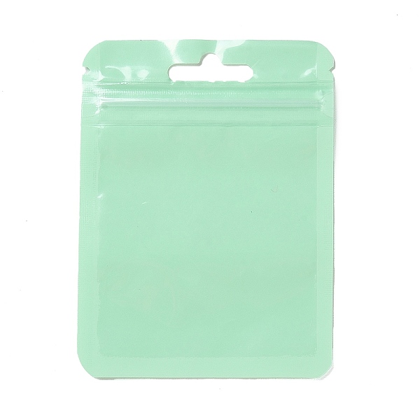 

PandaHall Rectangle Plastic Zip Lock Gift Bags, with Transparence Windows Resealable Bags, Aquamarine, 10x7.5x0.15cm, Unilateral Thickness..., Green