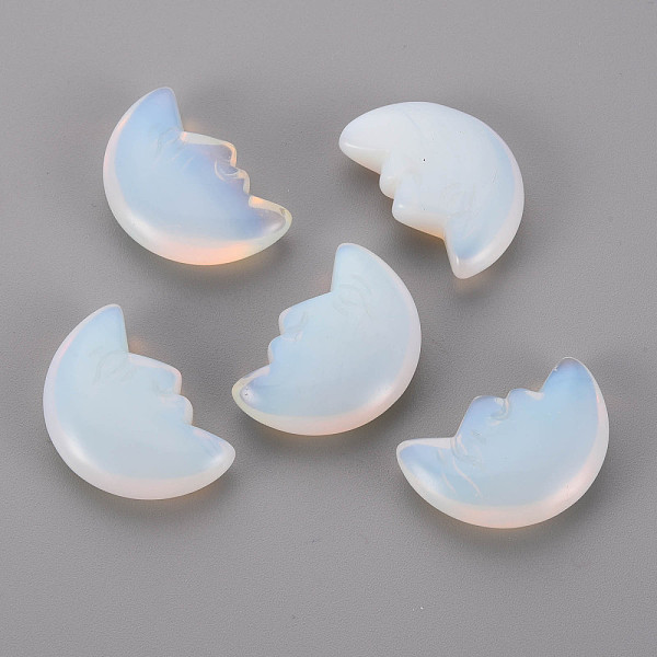 PandaHall Opalite Beads, No Hole/Undrilled, Moon, 29.5~30.5x21x9.5mm Opalite Moon