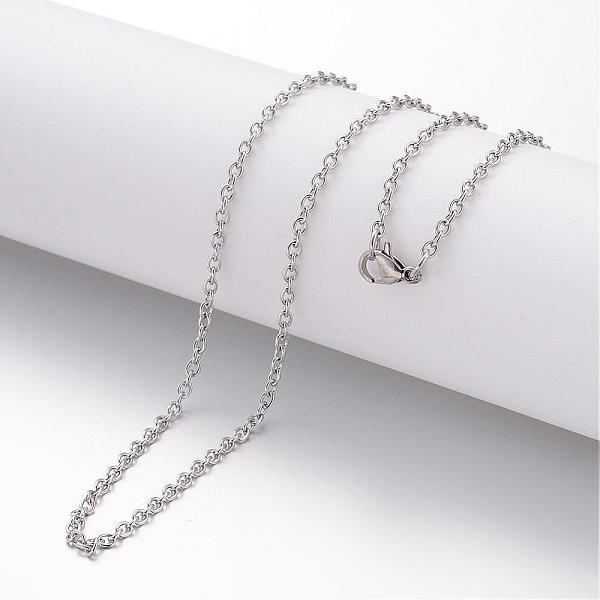 

PandaHall 304 Stainless Steel Necklace, Cable Chains, with Lobster Clasps, Stainless Steel Color, 23.6 inch(600mm), 2.3mm Stainless Steel