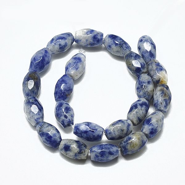 Perles De Jaspe Tache Bleue Naturelle
