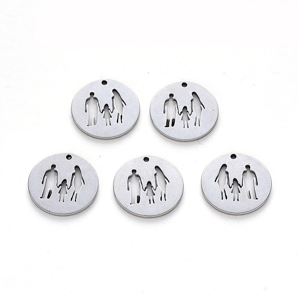 

PandaHall 304 Stainless Steel Pendants, Laser Cut, Flat Round with Family, Stainless Steel Color, 15.5x1mm, Hole: 1.2mm 304 Stainless Steel...
