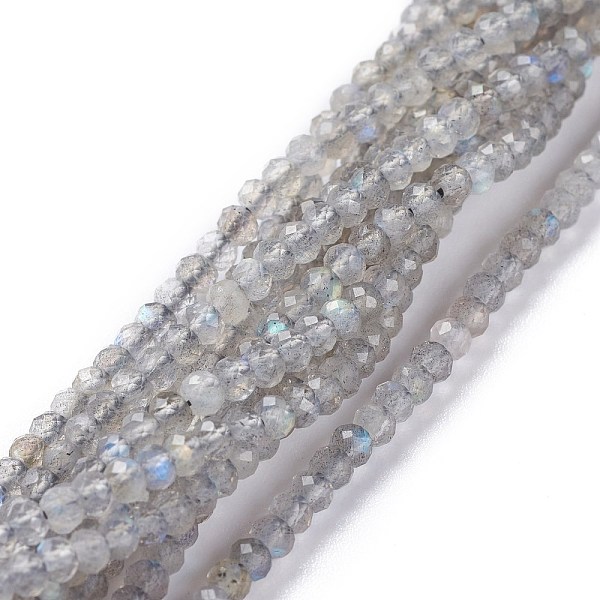 

PandaHall Natural Labradorite Beads Strands, Flat Round, Faceted, 3x2mm, Hole: 0.6mm, about 179pcs/strand, 15.55inch(39.5cm) Labradorite...