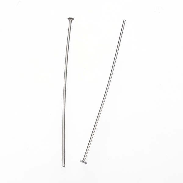 

PandaHall 304 Stainless Steel Flat Head Pins, Stainless Steel Color, 40mm, Pin: 0.8mm, Head: 1.5mm 304 Stainless Steel