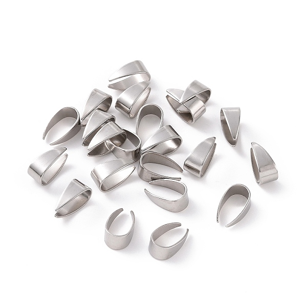 

PandaHall 316 Surgical Stainless Steel Snap on Bails, Stainless Steel Color, 7x3.5x4mm 316 Surgical Stainless Steel