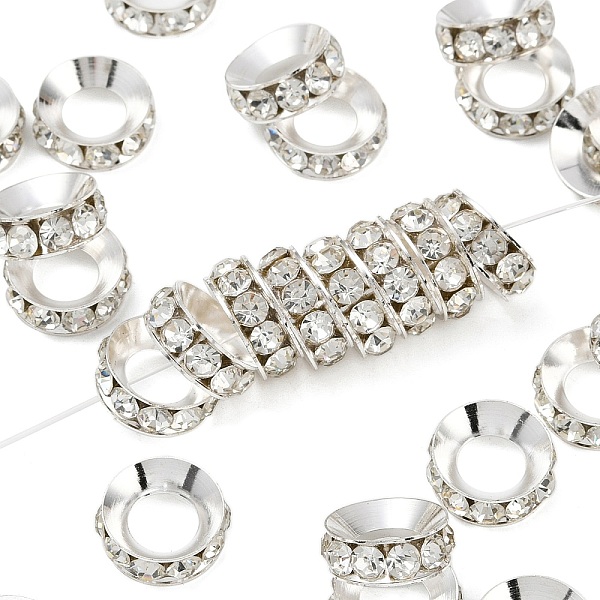 Brass Rhinestone Spacer Beads