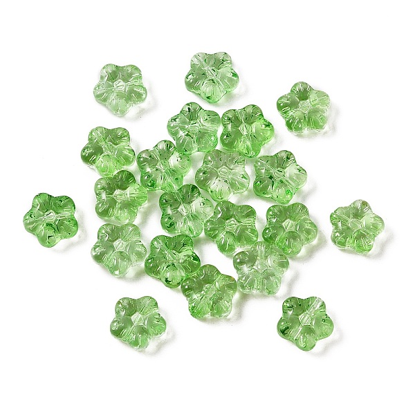 

PandaHall Handmade Lampwork Beads, Plum Bossom, Lawn Green, 12.5x12.5x5mm, Hole: 1.2mm Lampwork Flower