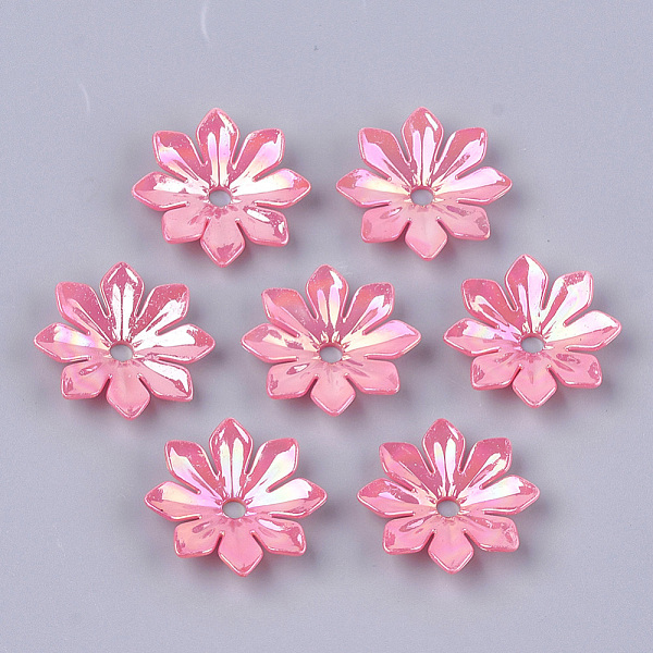 

PandaHall Opaque AS Plastic Bead Caps, Pearlized, Flower, Hot Pink, 35.5~36x35.5~36x7mm, Hole: 4.5mm, about 370pcs/500g Plastic Pink