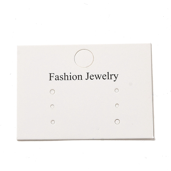 

PandaHall Paper Display Card with Word Fashion Jewelry, Used For Earrings, Rectangle, White, 4x5.5x0.05cm Paper Rectangle White