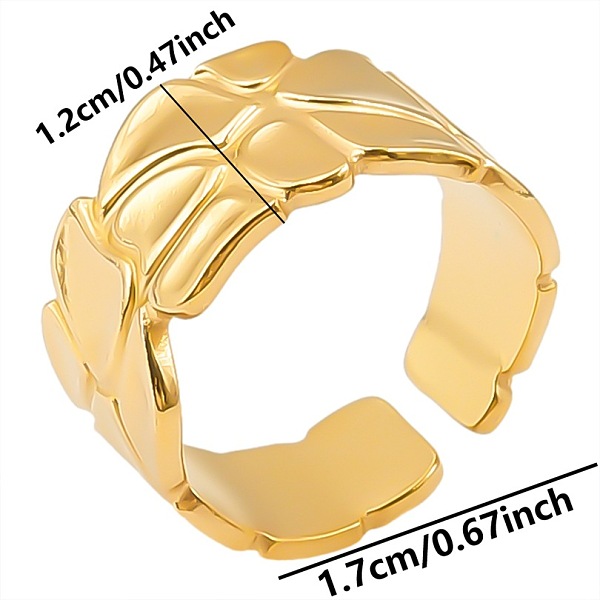 

PandaHall Minimalist 304 Stainless Steel Cuff Rings, Wide Band Open Rings Stainless Steel