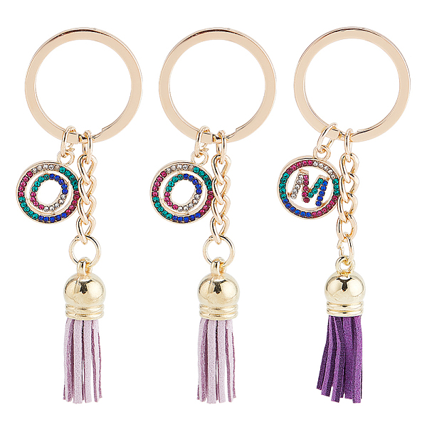 

PandaHall WADORN 3pcs Letter Keychain Tassel Pendant, Rhinestone Tassel Letter Key Ring Alphabet Initial Letter Keychain Sweet Purse Bag..., Multicolor