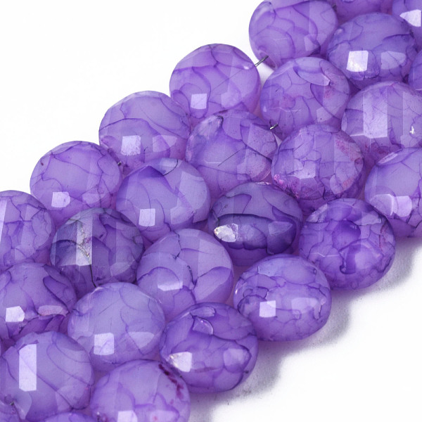 

PandaHall Opaque Baking Painted Crackle Glass Beads Strands, Flat Round, Faceted, Dark Orchid, 8x5mm, Hole: 1.2mm, about 51pcs/strand, 15.47...