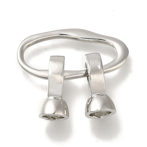 

PandaHall Brass Fold Over Clasps, Oval, Platinum, 39mm Brass Oval