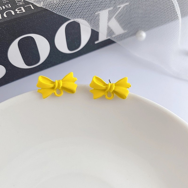 Alloy Bowknot Stud Earring Findings