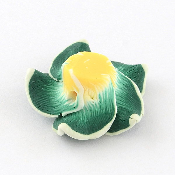 

PandaHall Handmade Polymer Clay 3D Flower Plumeria Beads, Sea Green, 30x11mm, Hole: 2mm Polymer Clay Flower Green