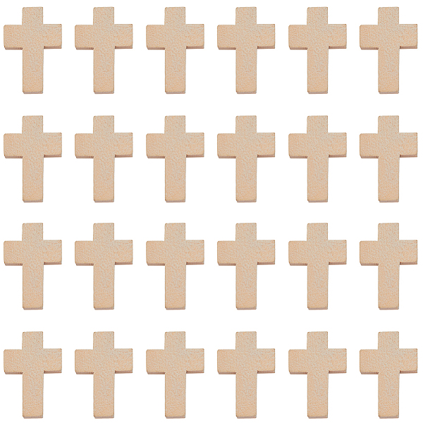 

PandaHall SUNNYCLUE 100Pcs Wooden Pendants, Dyed, Religion Cross Charms, Linen, 21~22x14~15x4~5mm, Hole: 1.8mm Wood Cross Brown