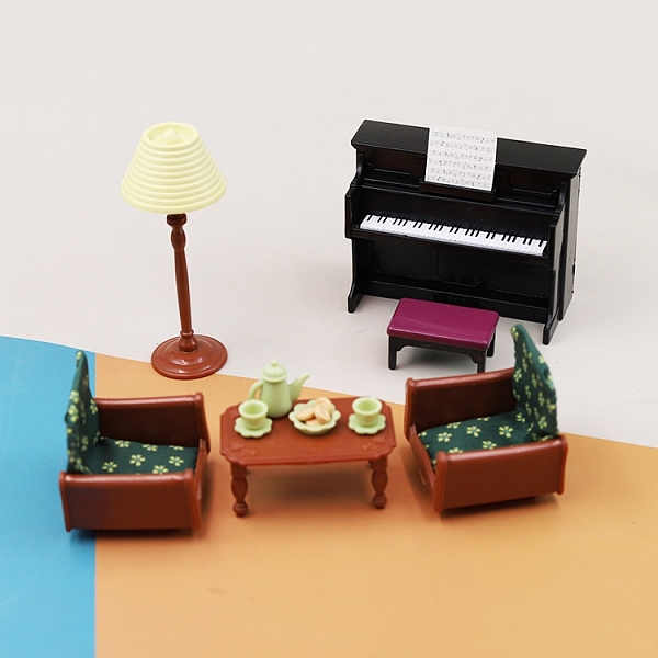 Mini Plastic Sofa & Piano & Lamp & Chair & Table Model