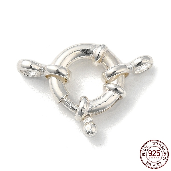 

PandaHall 925 Sterling Silver Spring Ring Clasps, Silver, 21.5x10x2.5mm, Hole: 2.2mm Sterling Silver