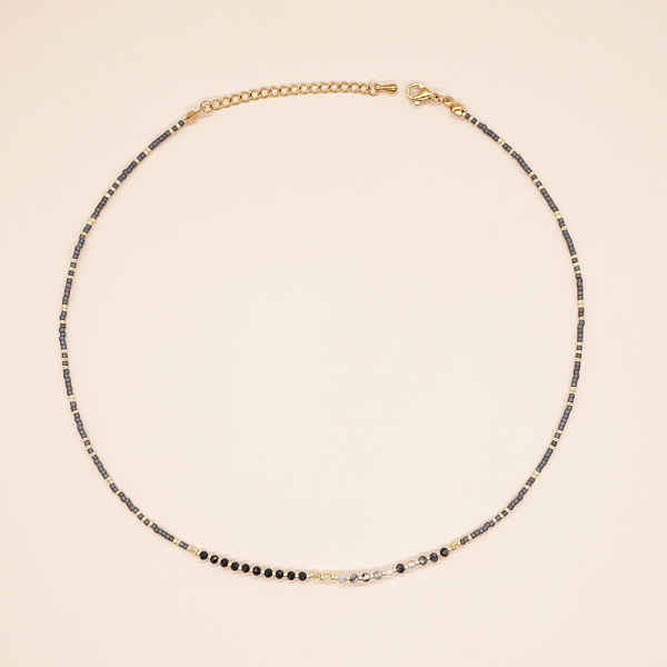 

PandaHall Bohemian-style semi-precious gemstone rice bead necklace, colorfast and lightweight luxury ladies necklace., Mixed Color, 0.04..., Multicolor