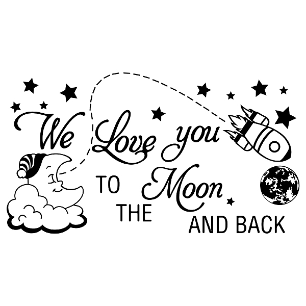 

PandaHall PVC Wall Stickers, Rectangle with Word, for Home Living Room Bedroom Decoration, Rocket Pattern, 290x520mm Plastic Rocket