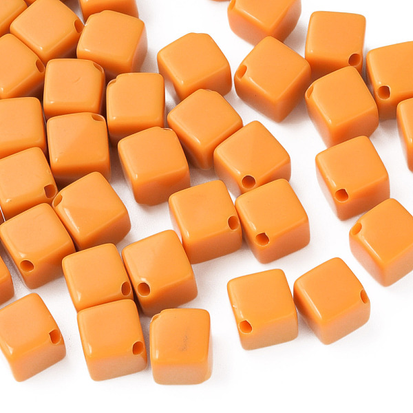 

PandaHall Opaque Acrylic Beads, Cube, Orange, 13x14.5x14.5mm, Hole: 2mm, about 530pcs/500g Acrylic Cube Orange