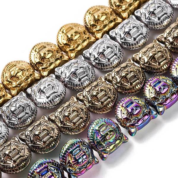 

PandaHall Electroplated Synthetic Non-magnetic Hematite Beads Strands, Tiger's Head, Mixed Color, 11.5x11.5x7.5mm, Hole: 1.2mm, about...