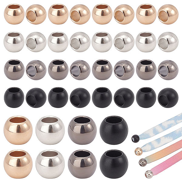 

PandaHall 80Pcs 4 Colors Alloy European Beads, Large Hole Beads, Rondelle, Mixed Color, 9x7mm, Hole: 4.7mm, 20pcs/color Alloy Rondelle
