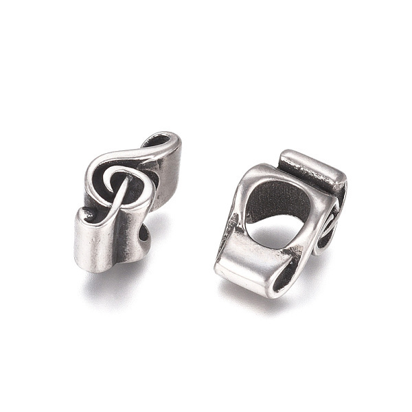 

PandaHall 304 Stainless Steel European Beads, Large Hole Beads, Musical Note, Antique Silver, 14x6x8mm, Hole: 5.5mm 304 Stainless Steel...