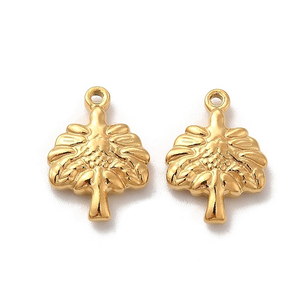 

PandaHall Vacuum Plating 201 Stainless Steel Pendants, Tree Charm, Real 18K Gold Plated, 17x12.5x3mm, Hole: 1.5mm 201 Stainless Steel Tree