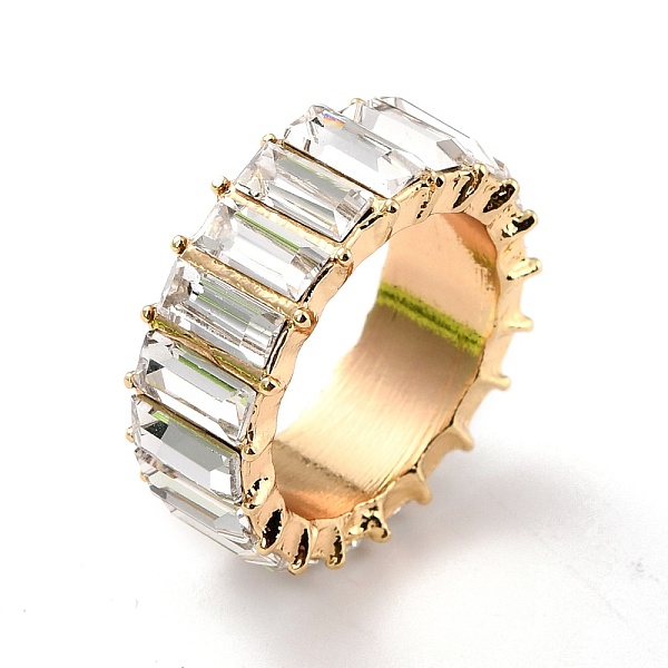

PandaHall All-Around Sparkling Rhinestones Finger Ring, Flat Finger Ring for Women, Light Gold, Crystal, US Size 7 3/4(17.9mm)..., Clear