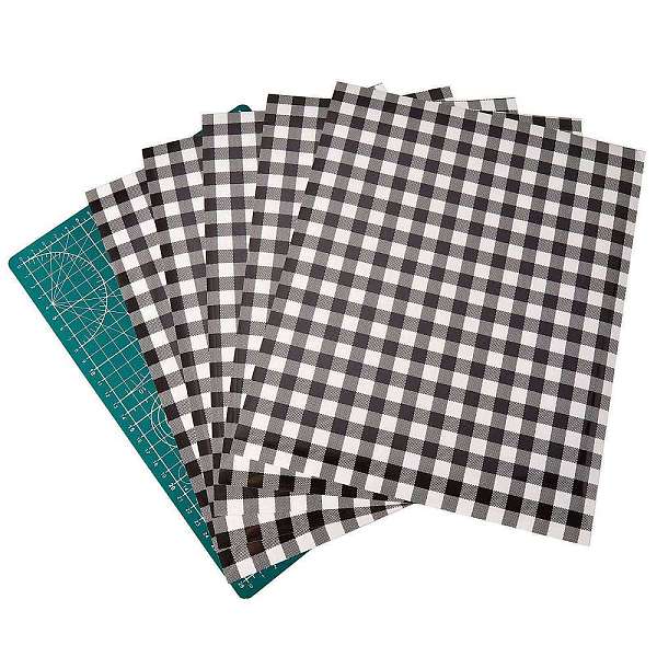 

PandaHall 5Pcs Heat Transfer Vinyl Patches, PVC Cutting Mat Pad, Christmas Buffalo Plaid Pattern, White, 6pcs/set Plastic White