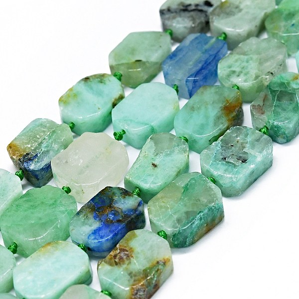 

PandaHall Natural Chrysocolla and Lapis Lazuli Beads Strands, Rectangle, 14~17x11~13x5~6mm, Hole: 1mm, about 21~23pcs/strand, 15.75~16.14...