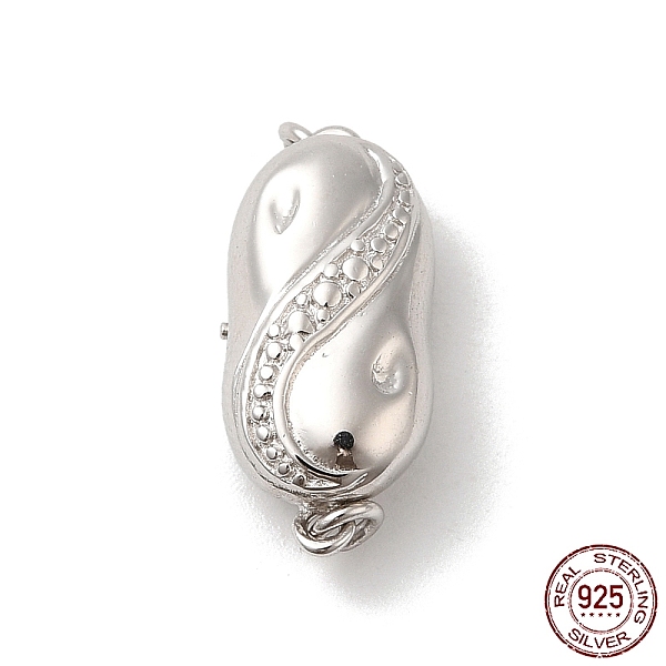 

PandaHall Rhodium Plated 925 Sterling Silver Peanut Bayonet Clasps, Oval, with 925 Stamp, Real Platinum Plated, 19.5x8x6mm, Hole: 1.5mm...