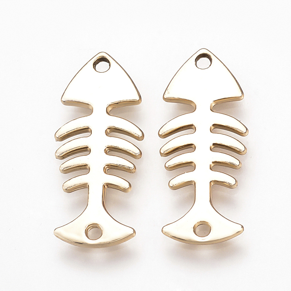 

PandaHall Alloy Links connectors, Fishbone, Light Gold, 25x10.5x1.5mm, Hole: 1mm Alloy Fish