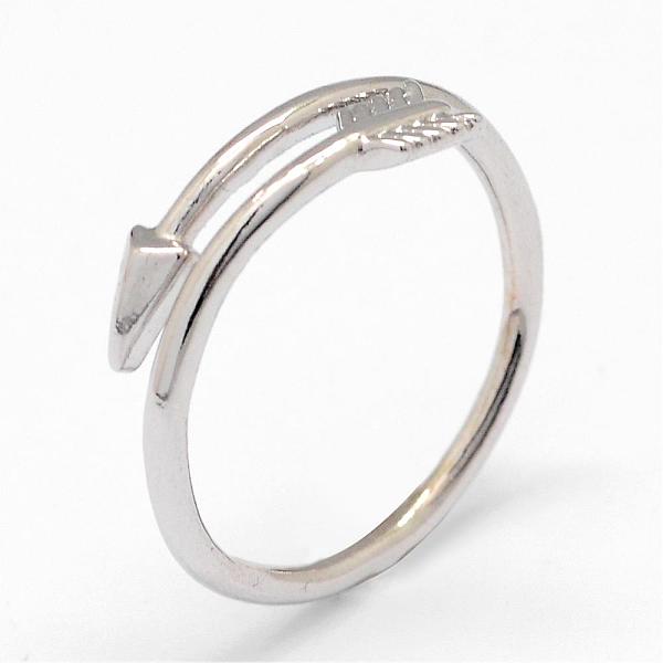 

PandaHall Brass Finger Rings, Arrow Rings, Platinum, 15~18mm Brass
